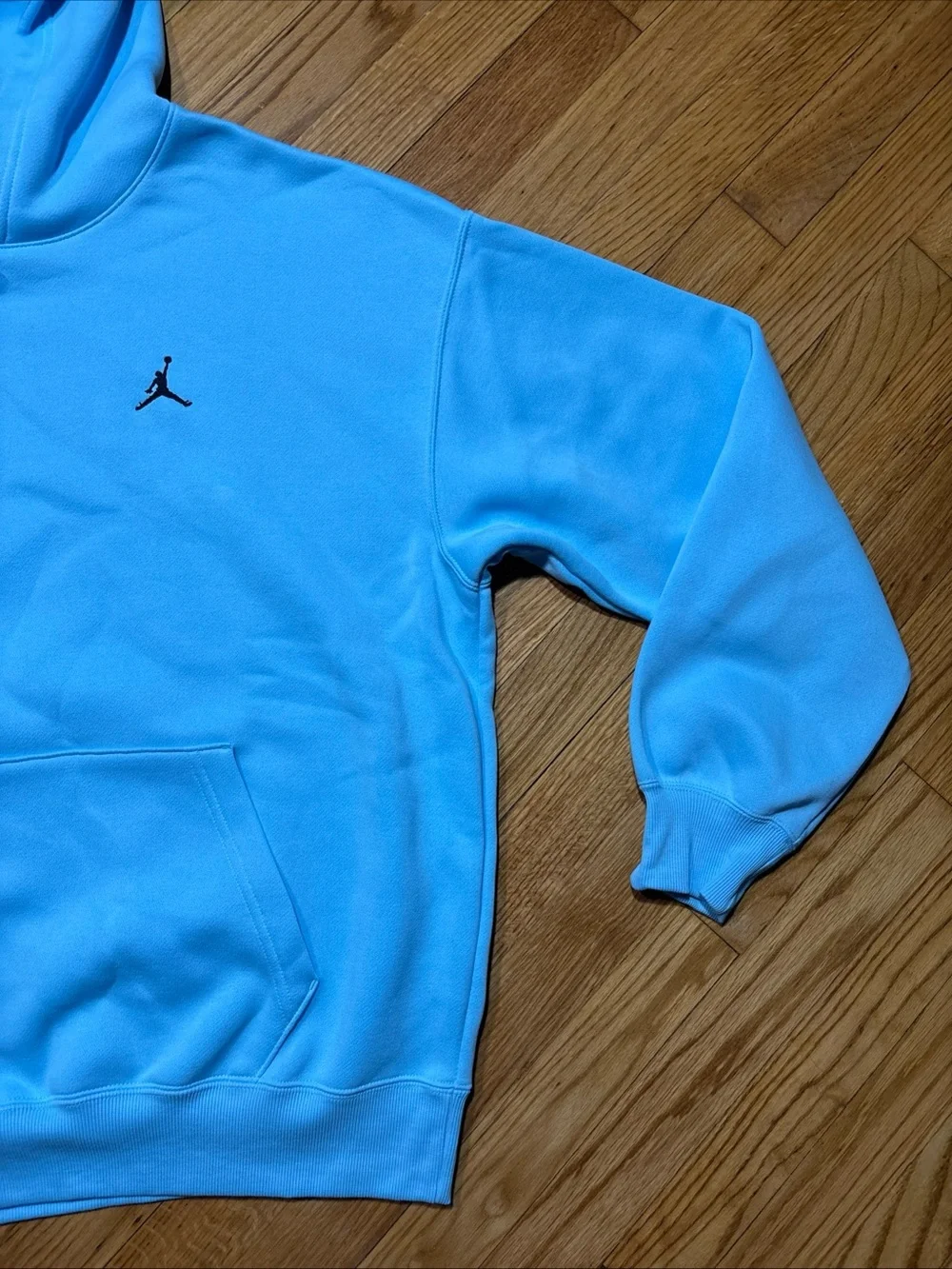 Nike Jordan Brooklyn Oversize Sky Blue Hoodie Logo Men’s sz S NEW!